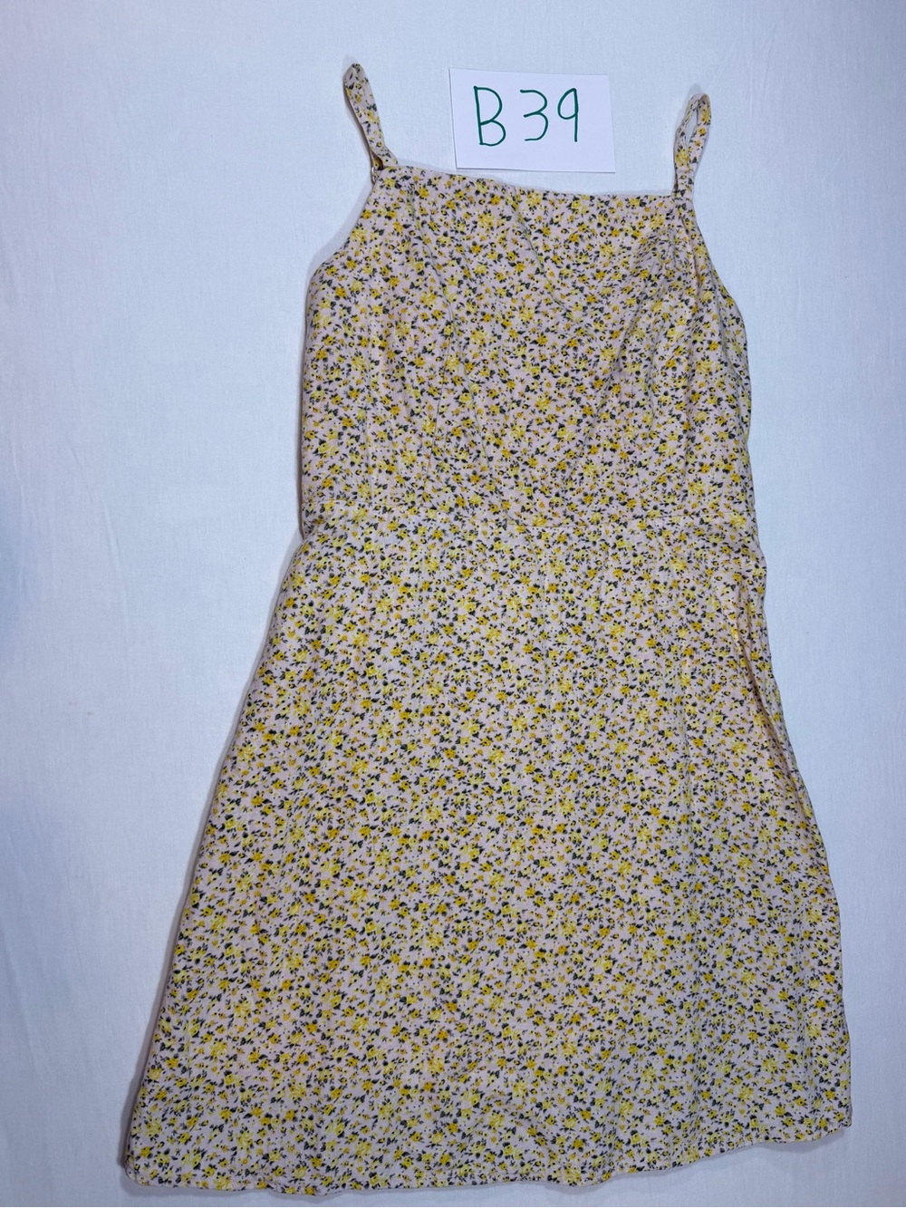 Old Navy Yellow Floral Mini Dress with Spaghetti Straps